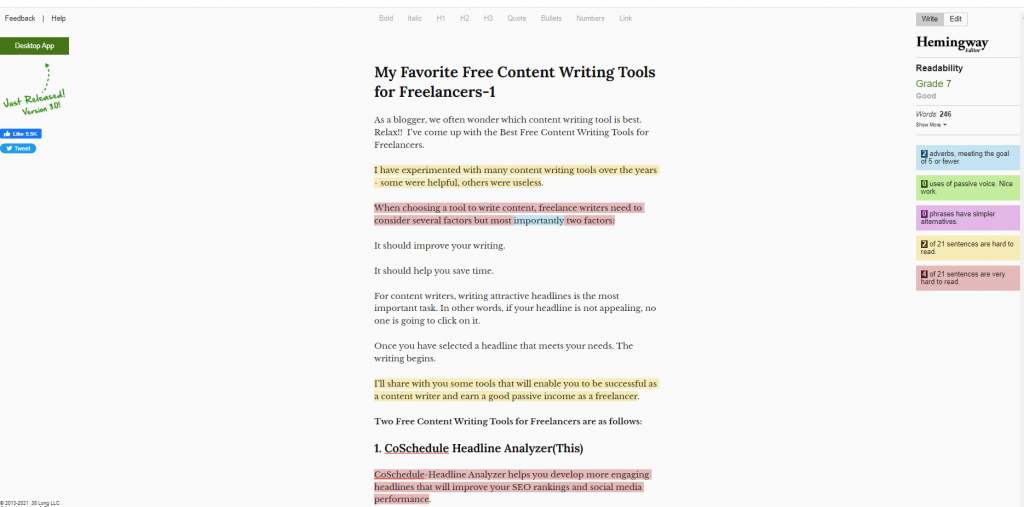 Free Content Writing Tools for Freelancers